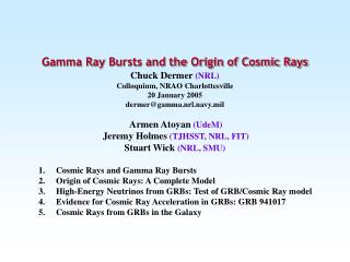 Cosmic Rays and Gamma Ray Bursts Origin of Cosmic Rays: A Complete Model
