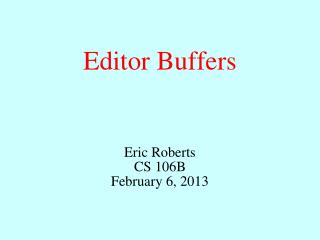 Editor Buffers