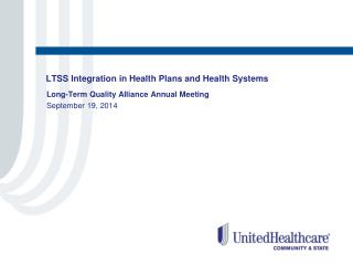 LTSS Integration in Health Plans and Health Systems