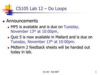 CS105 Lab 12 – Do Loops