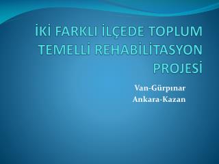 İKİ FARKLI İLÇEDE TOPLUM TEMELLİ REHABİLİTASYON PROJESİ