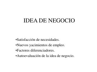 IDEA DE NEGOCIO
