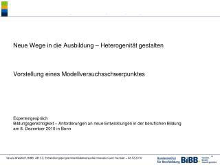 Neue Wege in die Ausbildung – Heterogenität gestalten