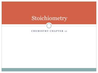 Stoichiometry