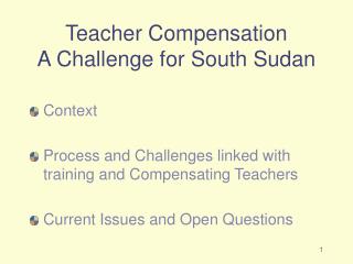 Teacher Compensation A Challenge for South Sudan