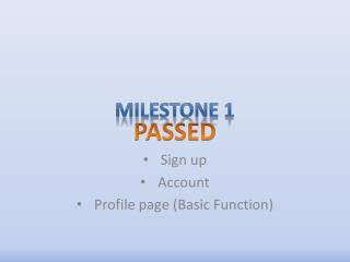 Milestone 1