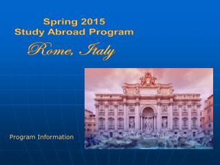 Spring 2015 Study Abroad Program