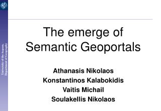 The emerge of Semantic Geoportals