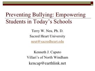 Preventing Bullying: Empowering Students in Today’s Schools