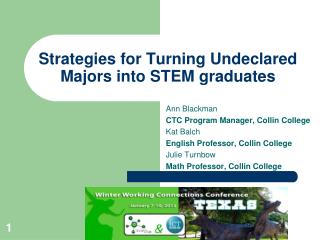 Strategies for Turning Undeclared Majors into STEM graduates