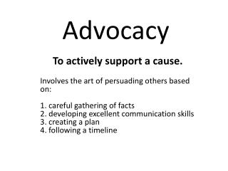 Advocacy