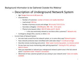 Background Information to be Gathered Outside this Webinar