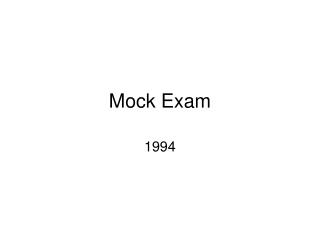 Mock Exam