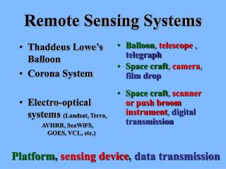 Remote Sensing Systems