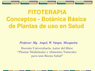 FITOTERAPIA Conceptos - Botánica Básica de Plantas de uso en Salud