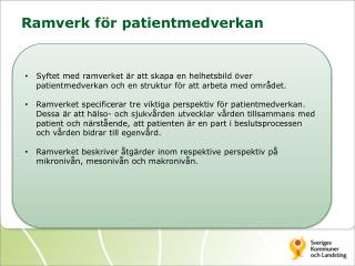 Ramverk för patientmedverkan