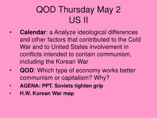 QOD Thursday May 2 US II