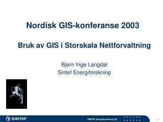 Nordisk GIS-konferanse 2003