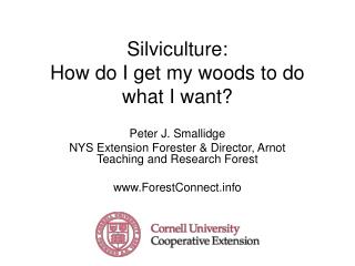 Silviculture: How do I get my woods to do what I want?