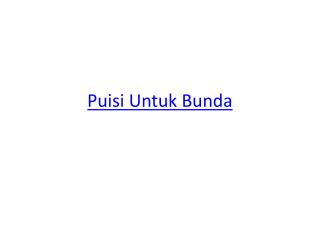 Puisi Untuk Bunda