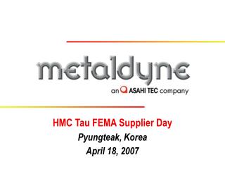 HMC Tau FEMA Supplier Day