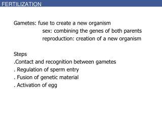 FERTILIZATION