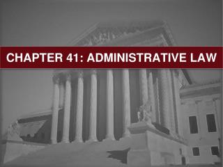 CHAPTER 41: ADMINISTRATIVE LAW