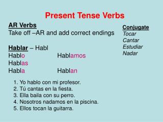 Present Tense Verbs