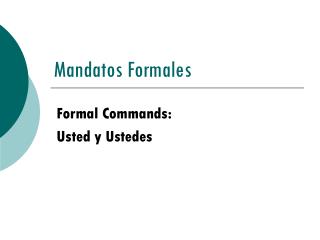 Mandatos Formales