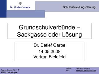 Grundschulverbünde – Sackgasse oder Lösung