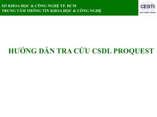 SỞ KHOA HỌC &amp; CÔNG NGHỆ TP. HCM TRUNG TÂM THÔNG TIN KHOA HỌC &amp; CÔNG NGHỆ