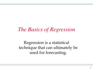 The Basics of Regression