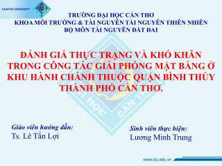 Giáo viên hướng dẫn: Ts. Lê Tấn Lợi