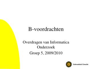 B-voordrachten