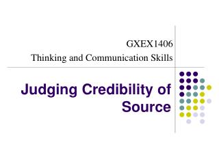 Judging Credibility of Source