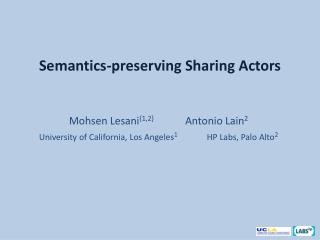 Semantics-preserving Sharing Actors