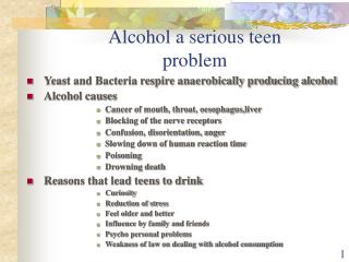 Alcohol a serious teen problem