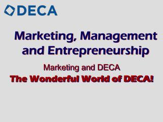 Marketing, Management and Entrepreneurship