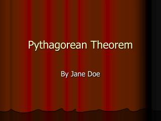 Pythagorean Theorem