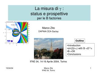 La misura di  : status e prospettive per le B factories