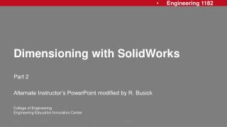 Dimensioning with SolidWorks