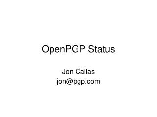 OpenPGP Status