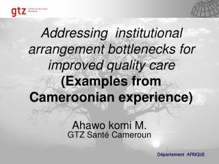 Ahawo komi M. GTZ Santé Cameroun