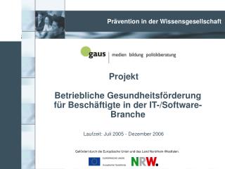 Projekt Betriebliche Gesundheitsförderung für Beschäftigte in der IT-/Software-Branche