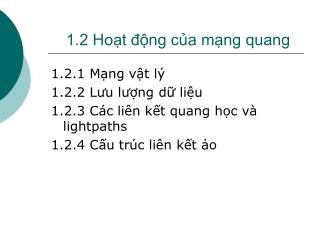 1.2 Hoạt động của mạng quang