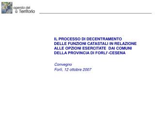 Convegno Forlì, 12 ottobre 2007