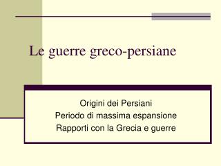 Le guerre greco-persiane