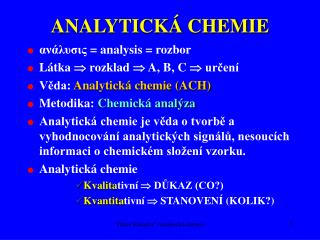 ANALYTICKÁ CHEMIE