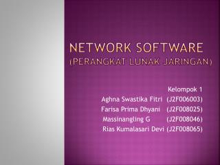 Network Software ( Perangkat Lunak Jaringan )