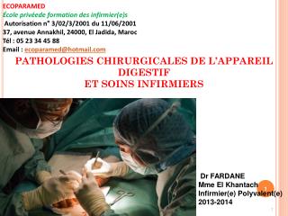 ECOPARAMED École privéede formation des infirmier(e)s Autorisation n° 3/02/3/2001 du 11/06/2001